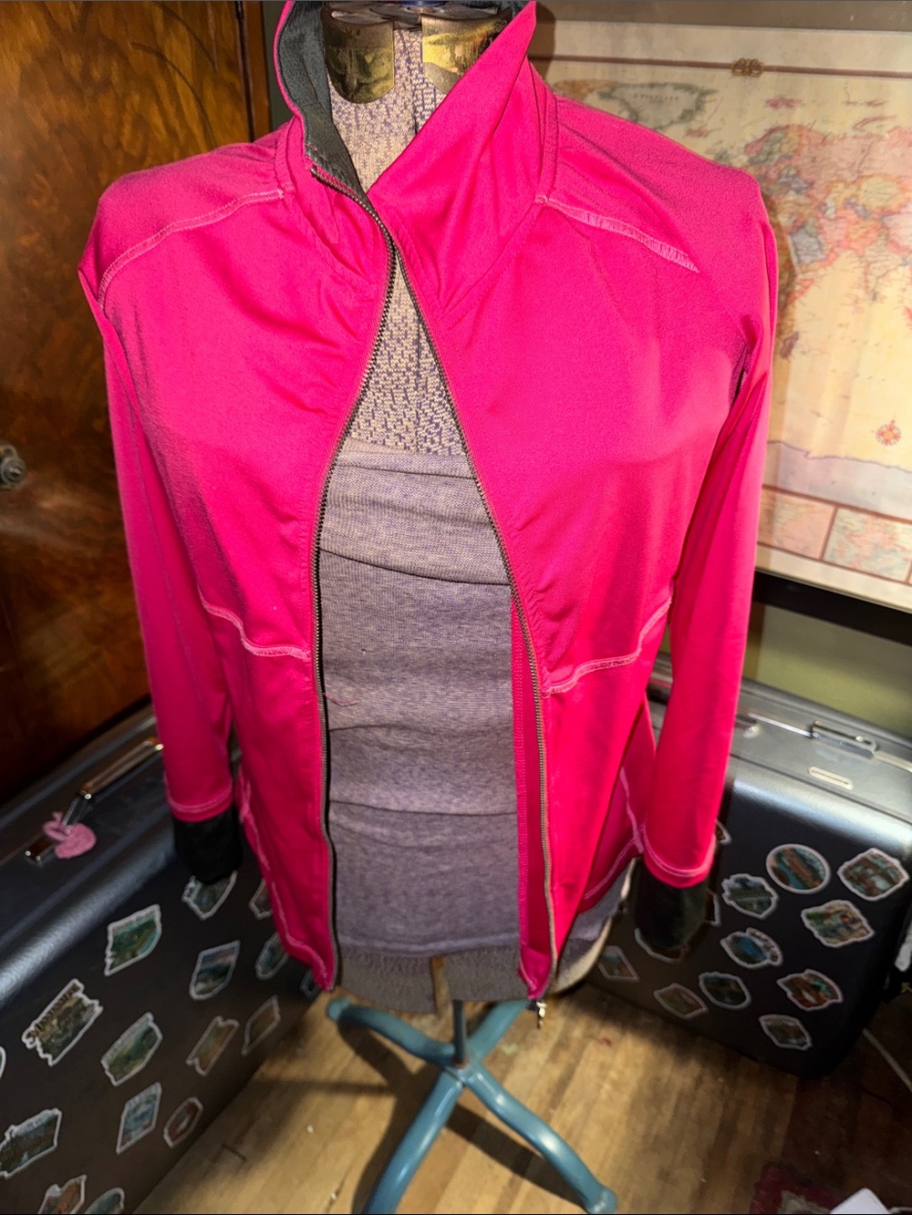 BIZA Active Hot Pink Full Zip Athletic Jacket Track Top Size M Eco-Friendly